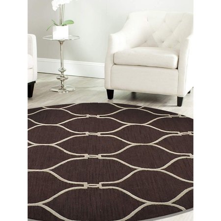 GLITZY RUGS 8 x 8 ft. Hand Tufted Wool Geometric Round Area Rug, Brown & Beige UBSK01004T0401B8